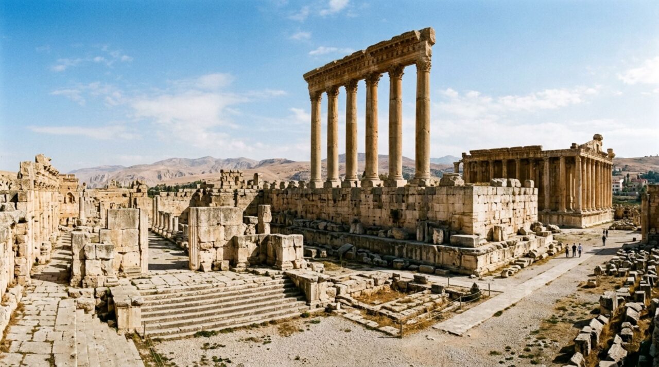 Blocos de mais de 800 toneladas sustentam um santuário romano e Baalbek ainda desafia pela escala de suas pedras