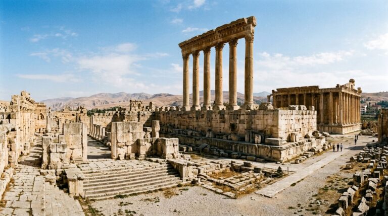 As ruínas de Baalbek preservam uma das arquiteturas mais monumentais do mundo romano