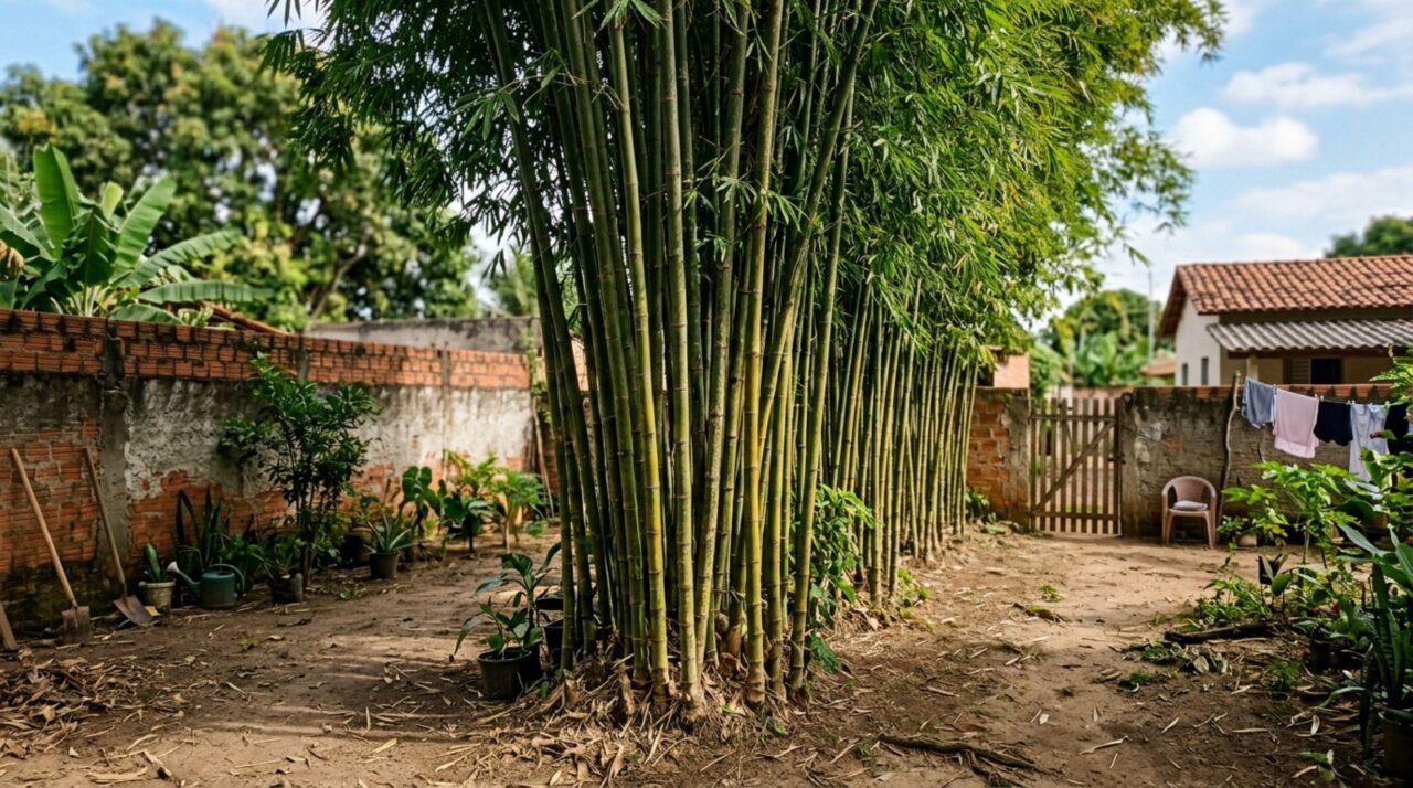 Casal chega em casa e descobre que vizinho arrancou bambus usados como cerca para instalar uma grade, o que pode ser exigido nessa situação