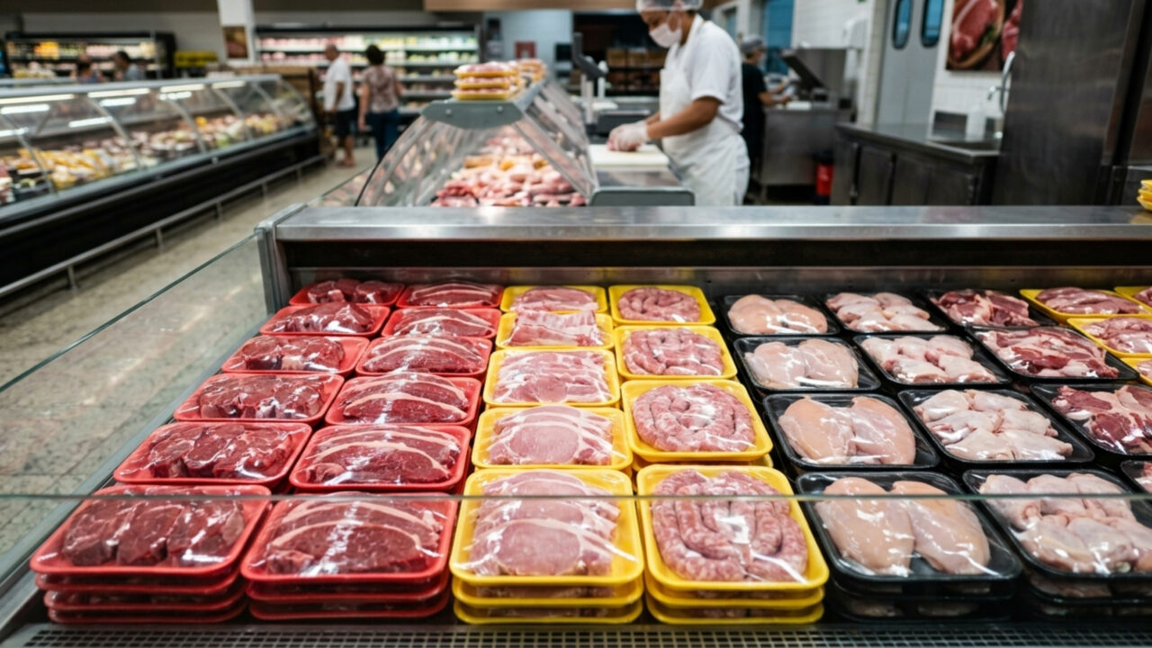 Bandejas de carne no supermercado qual o significado das cores vermelho, amarelo e preto