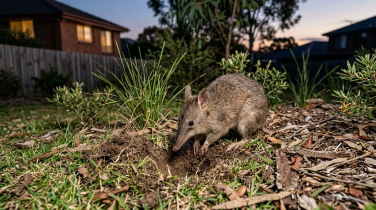 Os buracos deixados pelos bandicoots revelam uma intensa atividade de busca por alimento no solo