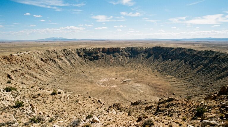 A Cratera Barringer preserva uma grande estrutura de impacto formada há cerca de 50 mil anos