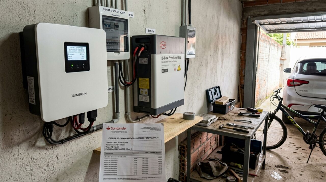 Casal financia bateria solar para guardar energia e, anos depois, vê o equipamento perder capacidade fora da garantia enquanto ainda paga as parcelas