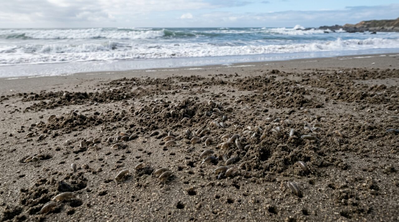 As pulgas-do-mar deslocam até 50 quilos de areia por metro de praia por dia
