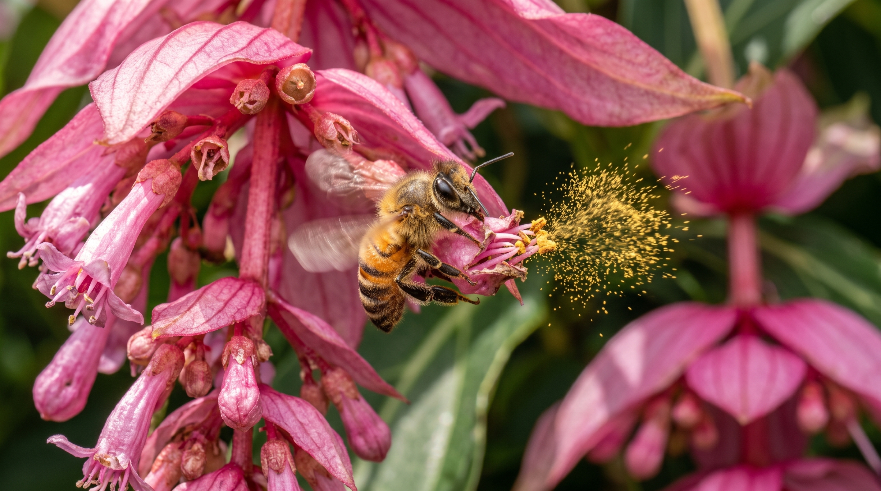 Uma flor só libera o pólen depois da mordida: abelhas agarram a estrutura e ligam os músculos de voo para fazê-la vibrar