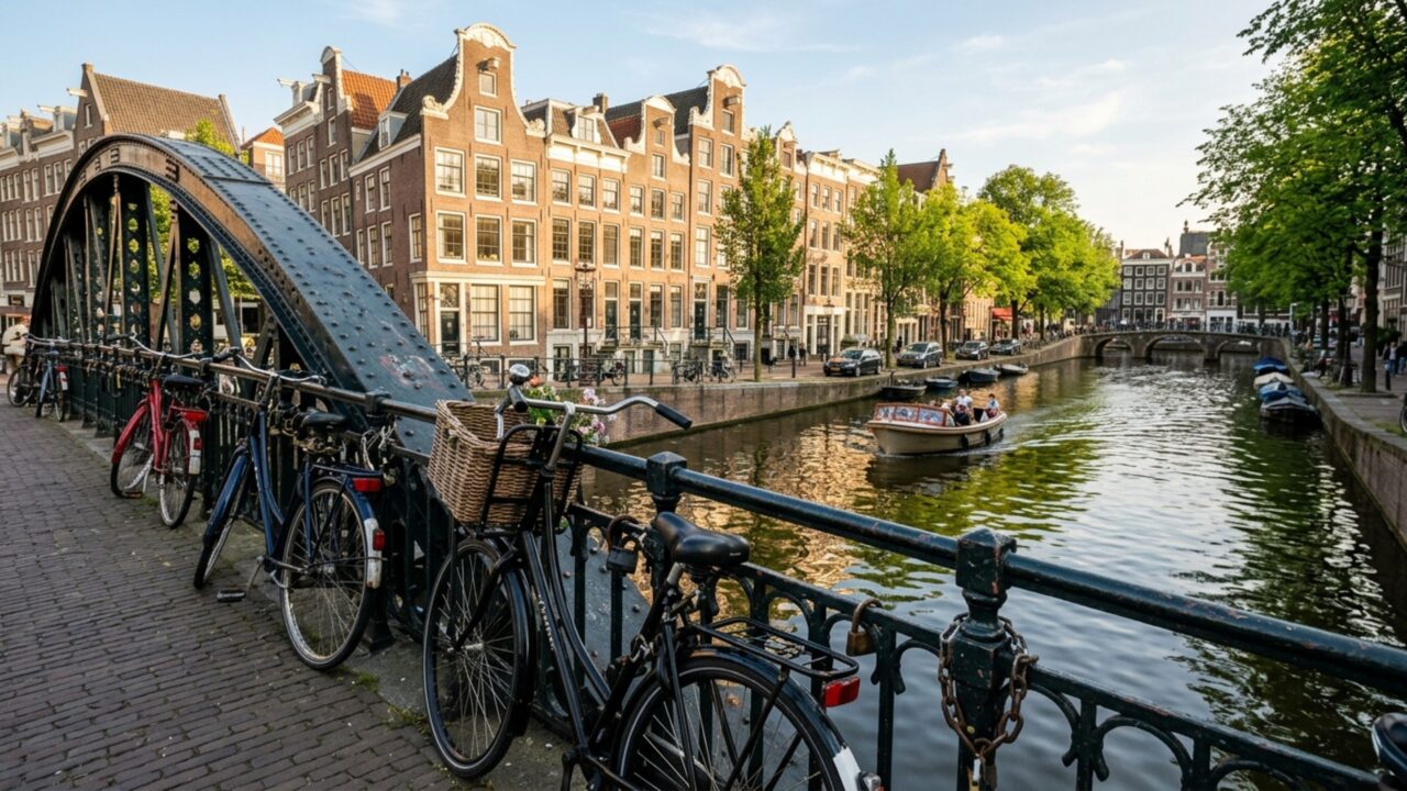 Uma capital europeia cortada por canais consegue misturar bicicletas, prédios históricos e uma das rotinas urbanas mais peculiares do continente