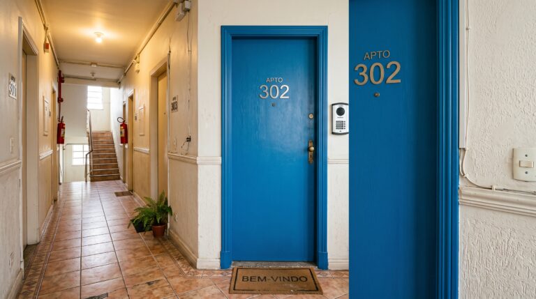 Multa por pintar a porta de entrada do apartamento sem autorização.