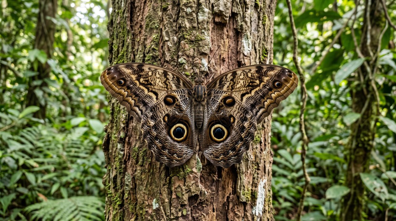 Os mecanismos de defesa da borboleta-coruja contra predadores na natureza