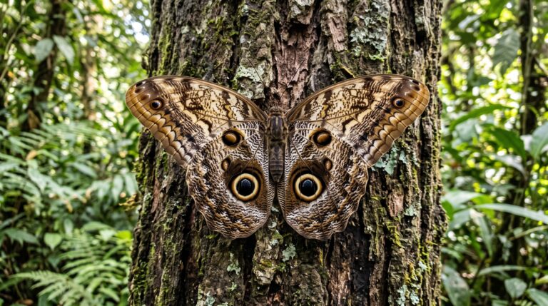 Os mecanismos de defesa da borboleta-coruja contra predadores na natureza