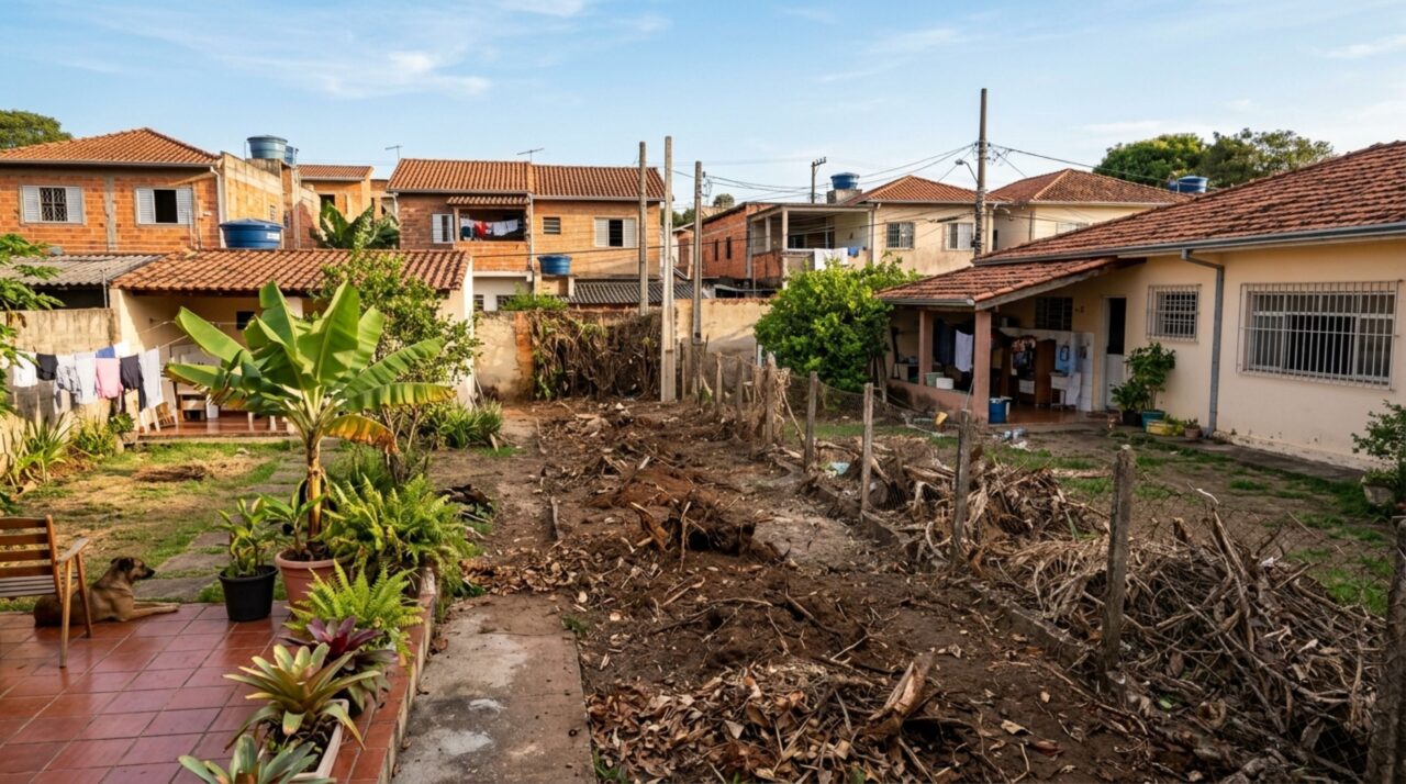 Casal retorna do fim de semana e encontra cerca-viva com mais de 5 anos, removida durante reforma do muro, ele pede recomposição da vegetação que garantia privacidade ao quintal