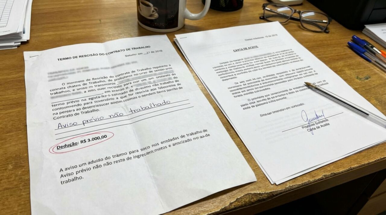 Trabalhador pede demissão após conseguir novo emprego, acredita que pode deixar a empresa no mesmo dia sem perder dinheiro, aviso prévio não cumprido pode afetar o valor da rescisão e Ministério do Trabalho explica como funciona o desconto