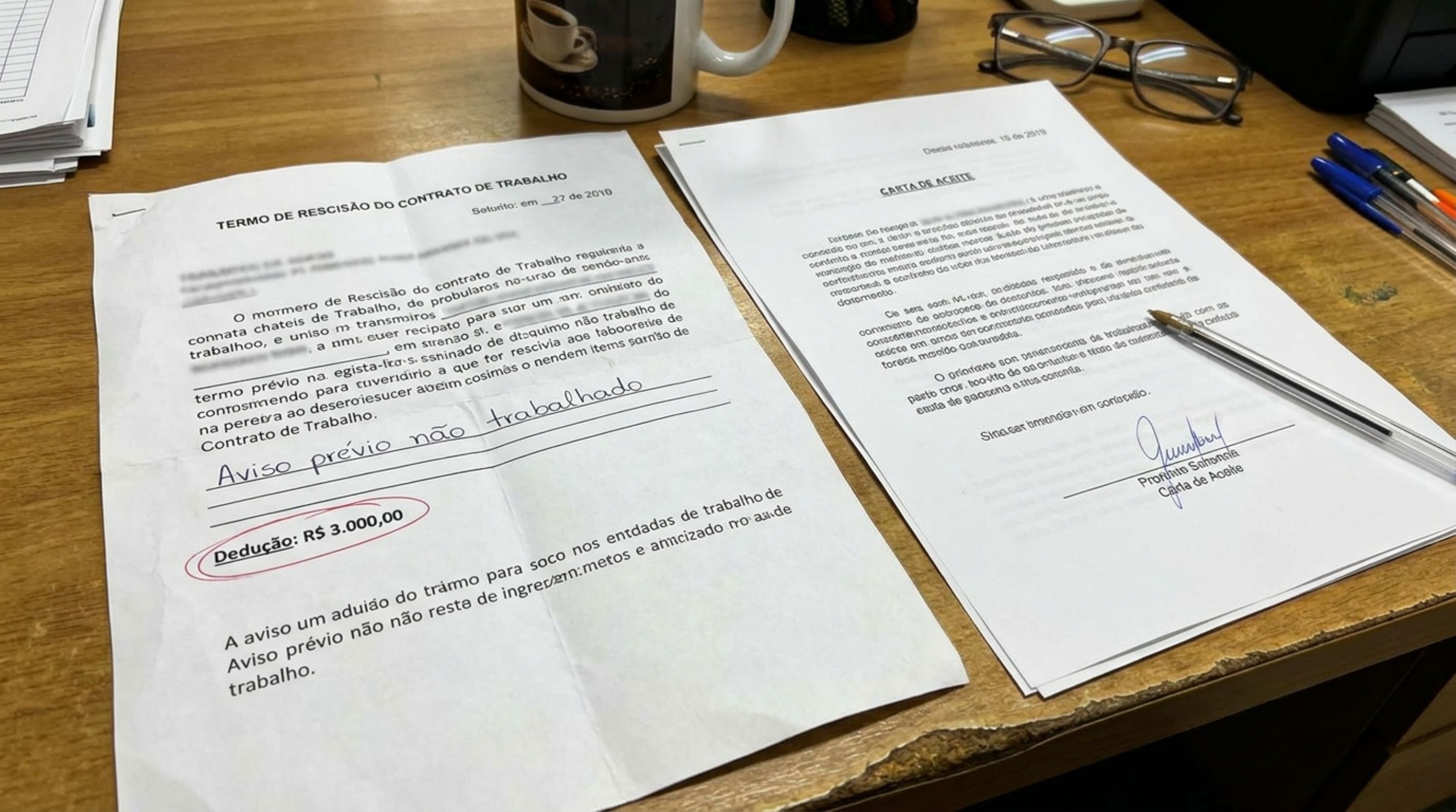 Trabalhador pede demissão após conseguir novo emprego, acredita que pode deixar a empresa no mesmo dia sem perder dinheiro, aviso prévio não cumprido pode afetar o valor da rescisão e Ministério do Trabalho explica como funciona o desconto