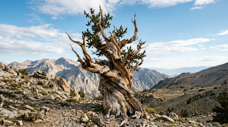 O pinheiro-bristlecone da Grande Bacia pode sobreviver por quase 5 mil anos em ambientes frios, secos e pobres em nutrientes