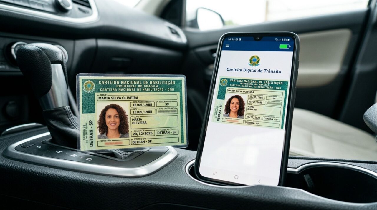 Motorista é parado em blitz, diz que só possui CNH digital e percebe que o celular está sem bateria, condutor acredita que ficará automaticamente sem documento e fiscalização explica quando o porte físico pode ser dispensado