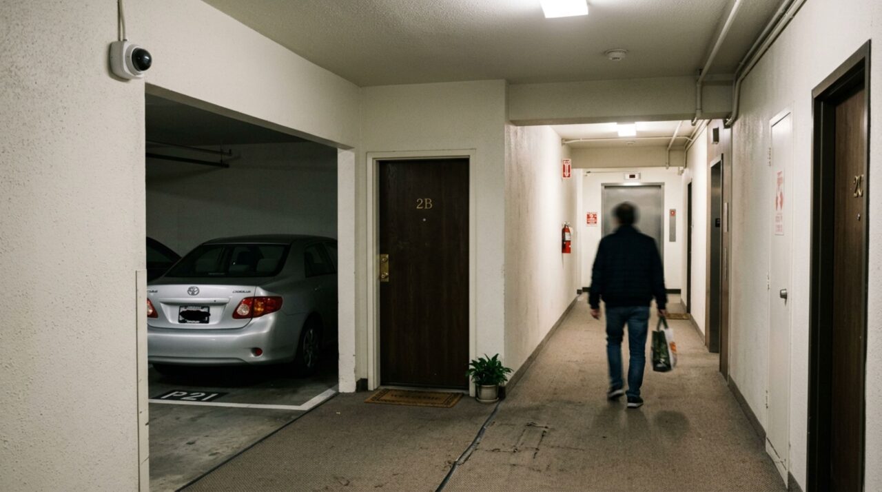 Morador instala câmera para vigiar a própria vaga e vizinha descobre que o equipamento também grava quem entra e sai do apartamento dela