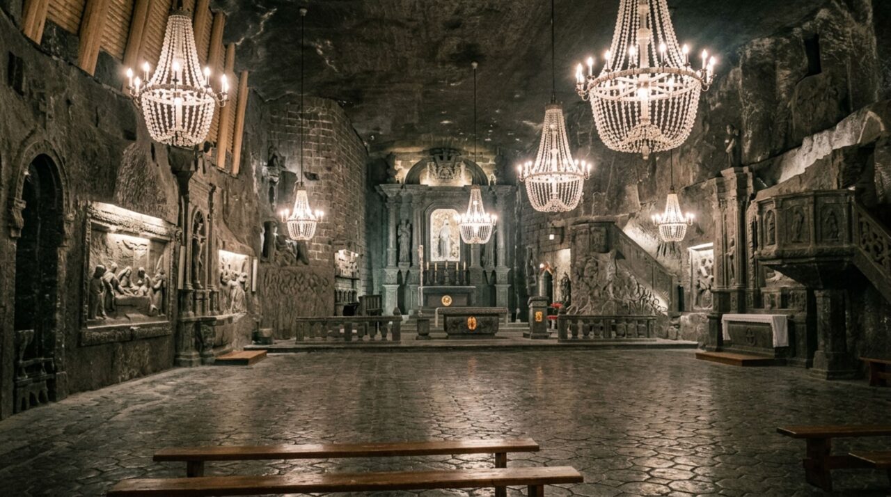 A Capela de Santa Kinga transforma o sal-gema em arquitetura religiosa