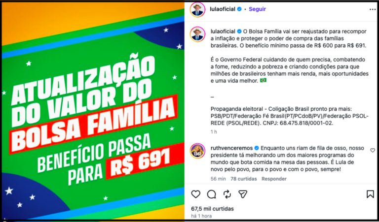 Propaganda de Lula com o Bolsa Família