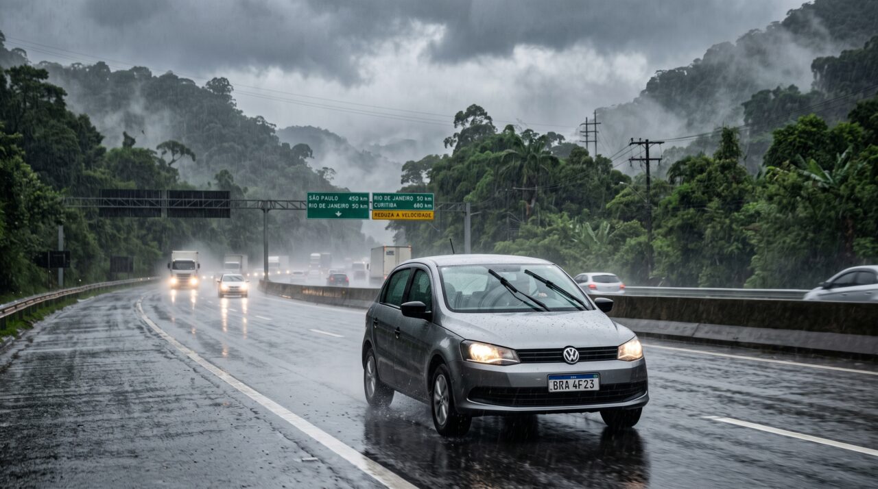 Infração por rodar na chuva sem o farol baixo ligado na rodovia