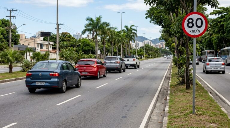 Motorista é parado em blitz por dirigir muito devagar na faixa da esquerda, alega estar com medo do trânsito e fiscalização explica risco de multa por velocidade mínima