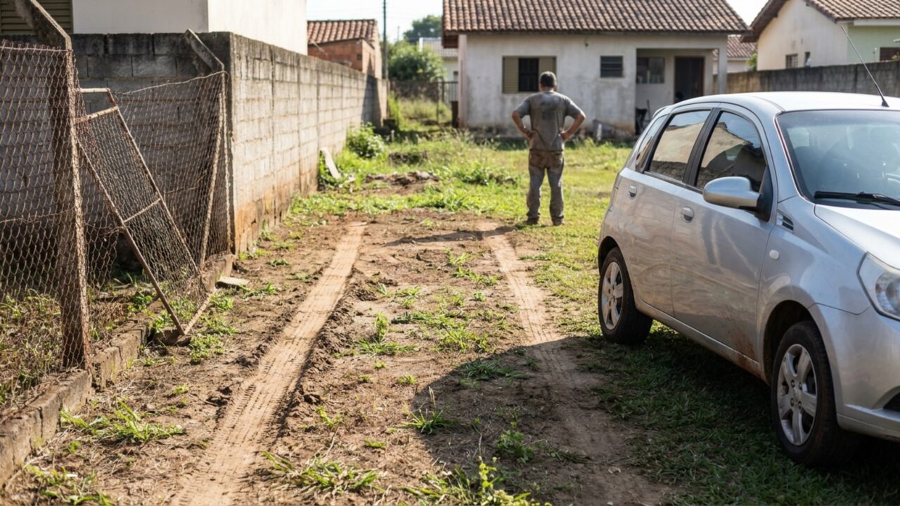 Quem comprou a casa já pronta decide trocar a cerca e descobre que vizinho usa parte do terreno como estacionamento havia mais de dez anos