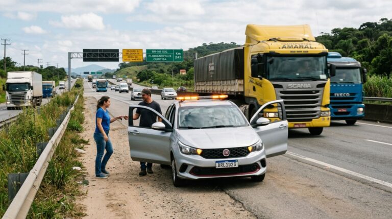Família estaciona no acostamento para trocar o motorista depois de horas de viagem e descobre por que as paradas de descanso precisam ser planejadas em locais adequados
