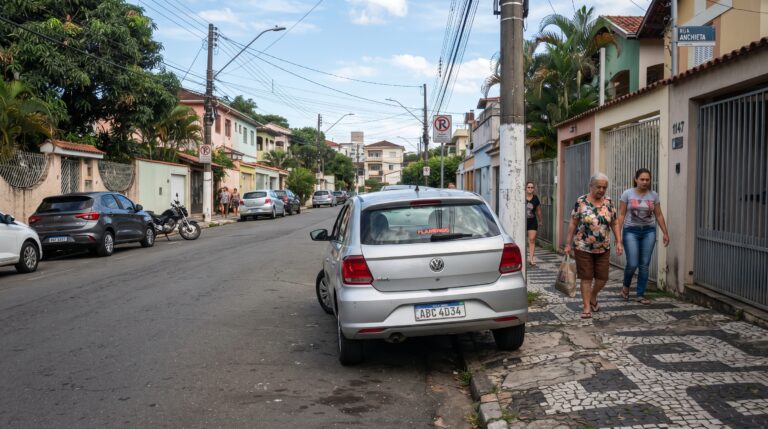 A multa por estacionar com as rodas na calçada mesmo em ruas estreitas