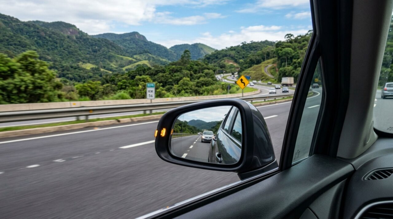 Motorista transitava na faixa da esquerda e percebe que carro vindo atrás pede passagem para ultrapassar, o homem não cede a faixa e é multado, pois o motorista da frente tem o dever de permitir, segundo o CTB