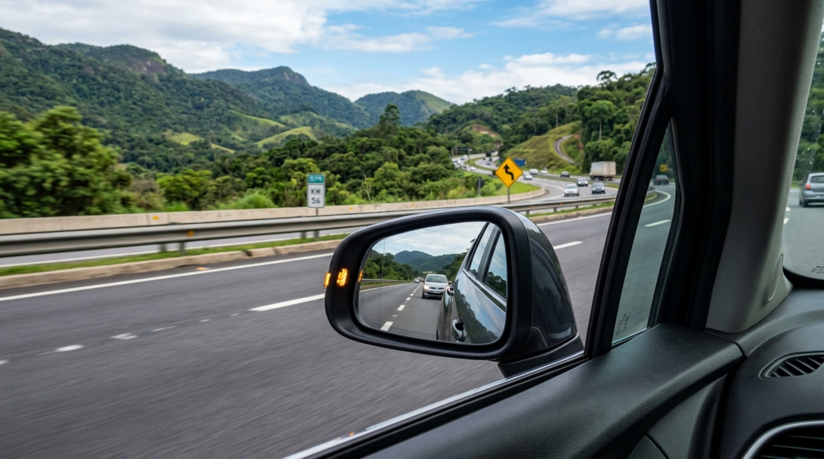 Motorista transitava na faixa da esquerda e percebe que carro vindo atrás pede passagem para ultrapassar, o homem não cede a faixa e é multado, pois o motorista da frente tem o dever de permitir, segundo o CTB - Foto