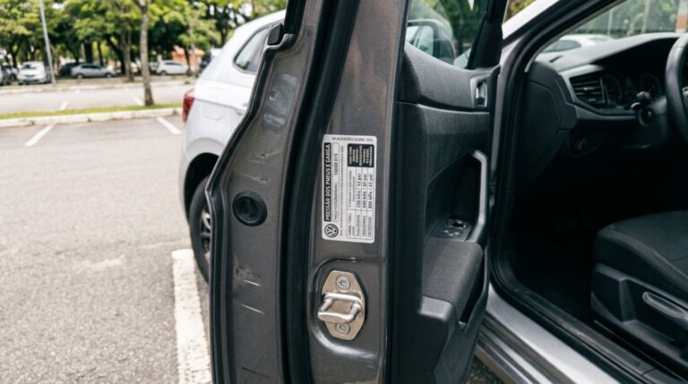 Para que serve a etiqueta colada na coluna da porta do motorista e por que o número que está ali não é o mesmo que está escrito no pneu?