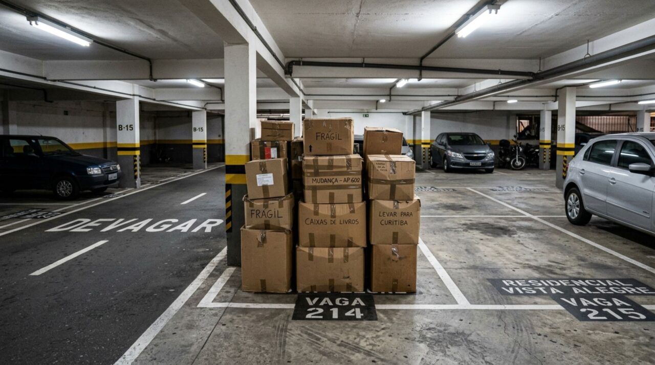 Morador deixa caixas na vaga de garagem e recebe uma advertência: a vaga pode servir como depósito?