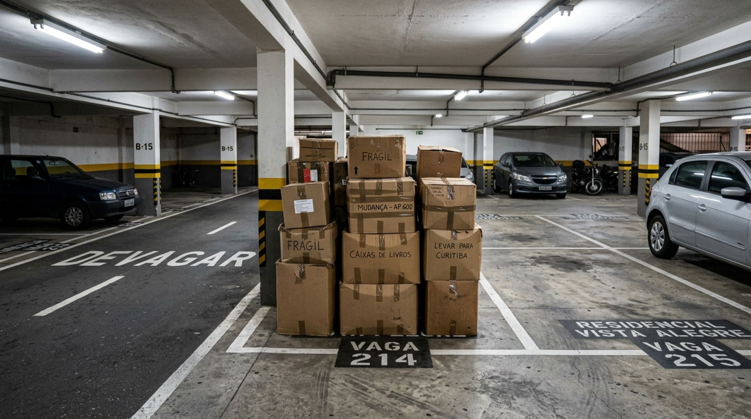 Morador deixa caixas na vaga de garagem e recebe uma advertência: a vaga pode servir como depósito?