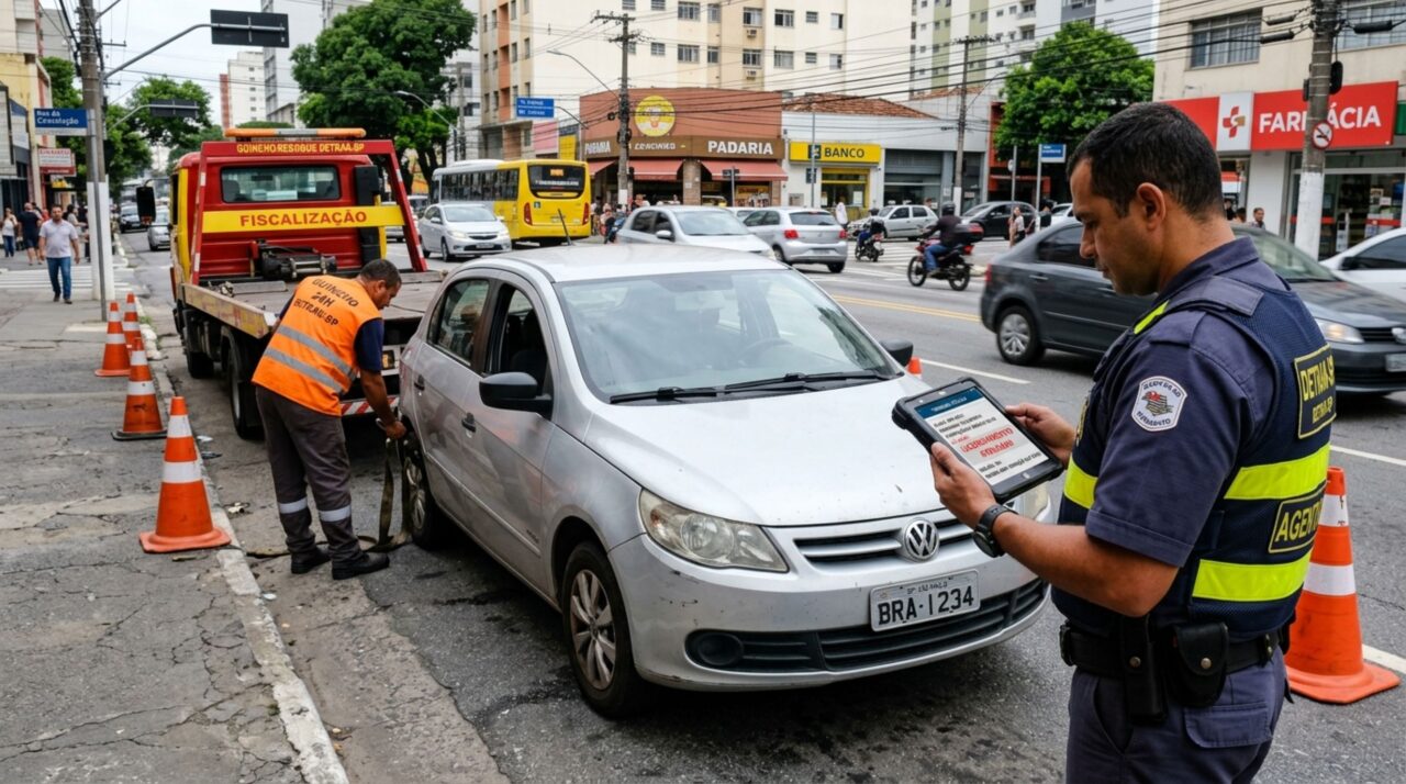 Motorista é parado em blitz, mostra que pagou o IPVA do carro e acredita que o veículo está totalmente regular, fiscalização consulta o sistema e explica a diferença entre imposto pago e licenciamento em dia