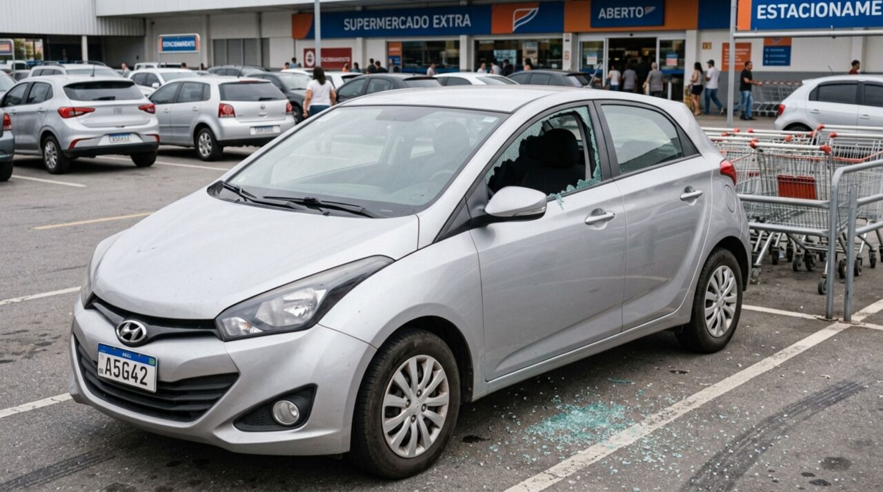 Cliente estaciona em supermercado tem celular de R$ 4 mil furtado de dentro do veículo enquanto fazia compras do mês, ao cobrar o supermercado a rede diz que não tem responsabilidade sobre os carros ou itens deixados nos veículos em seu estacionamento e consumidor sai no prejuízo