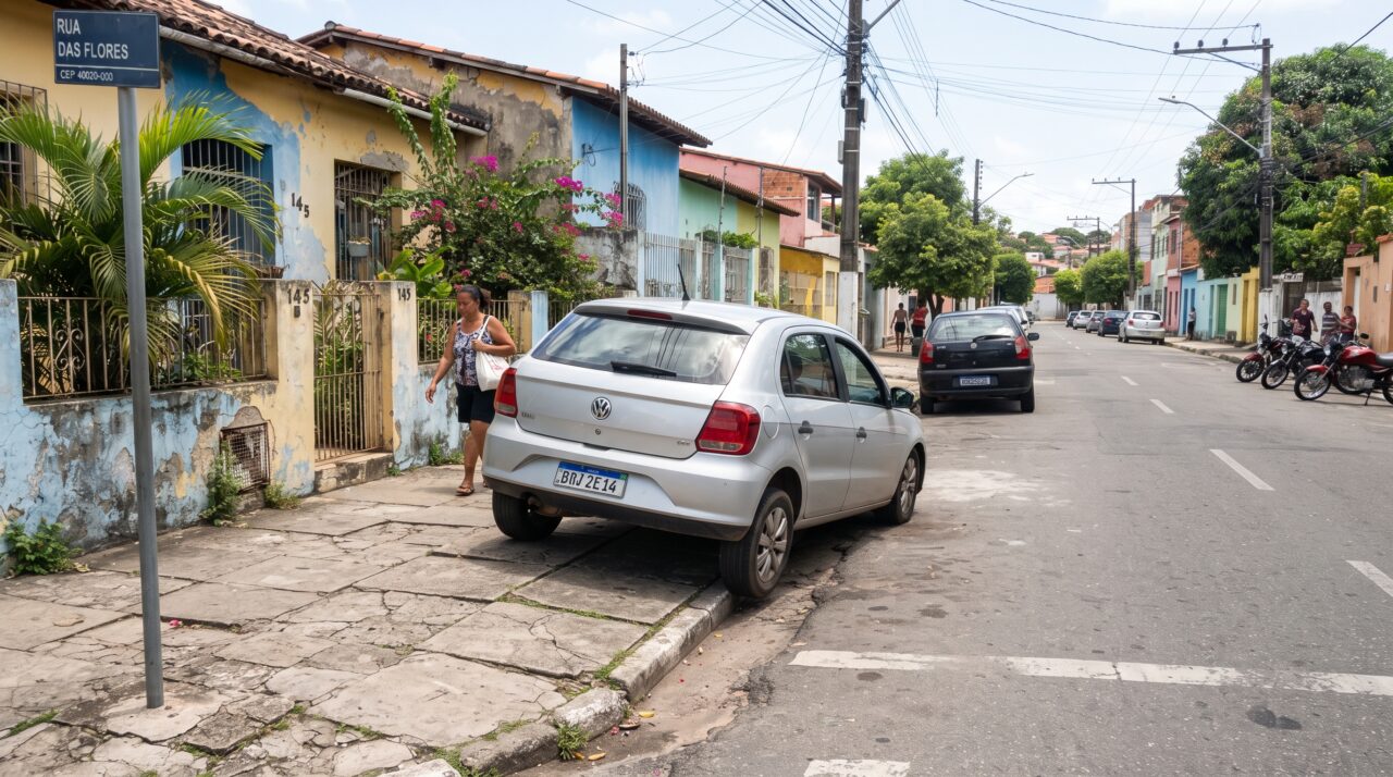 A multa por estacionar com as rodas na calçada mesmo em ruas estreitas
