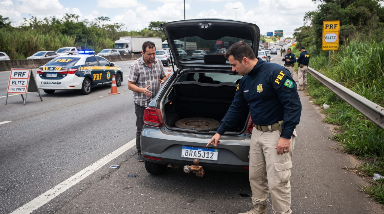 Motorista usa engate traseiro no carro apenas por estética para “proteger o para-choque”, é parado na blitz e recebe multa grave com retenção do veículo