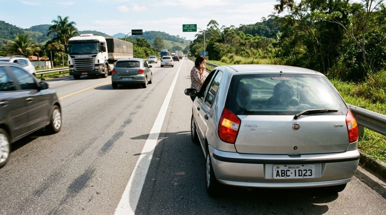 Motorista é multado por parar no acostamento para atender ligação de emergência, ele alega que o veículo estava parado e não poderia se enquadrar no uso de celular durante a direção