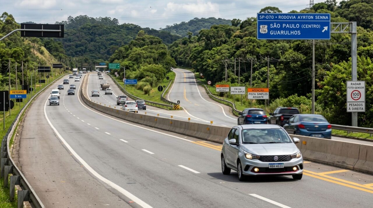 Motorista é parado durante o dia em uma rodovia, agente aponta que o farol estava apagado e condutor acredita que a regra vale em qualquer estrada, fiscalização explica onde a luz baixa continua sendo obrigatória