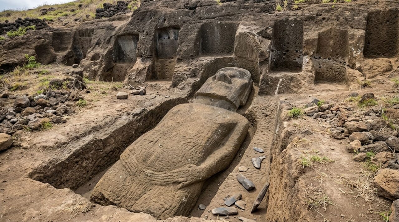 Moai inacabados revelam como as esculturas eram retiradas diretamente da rocha