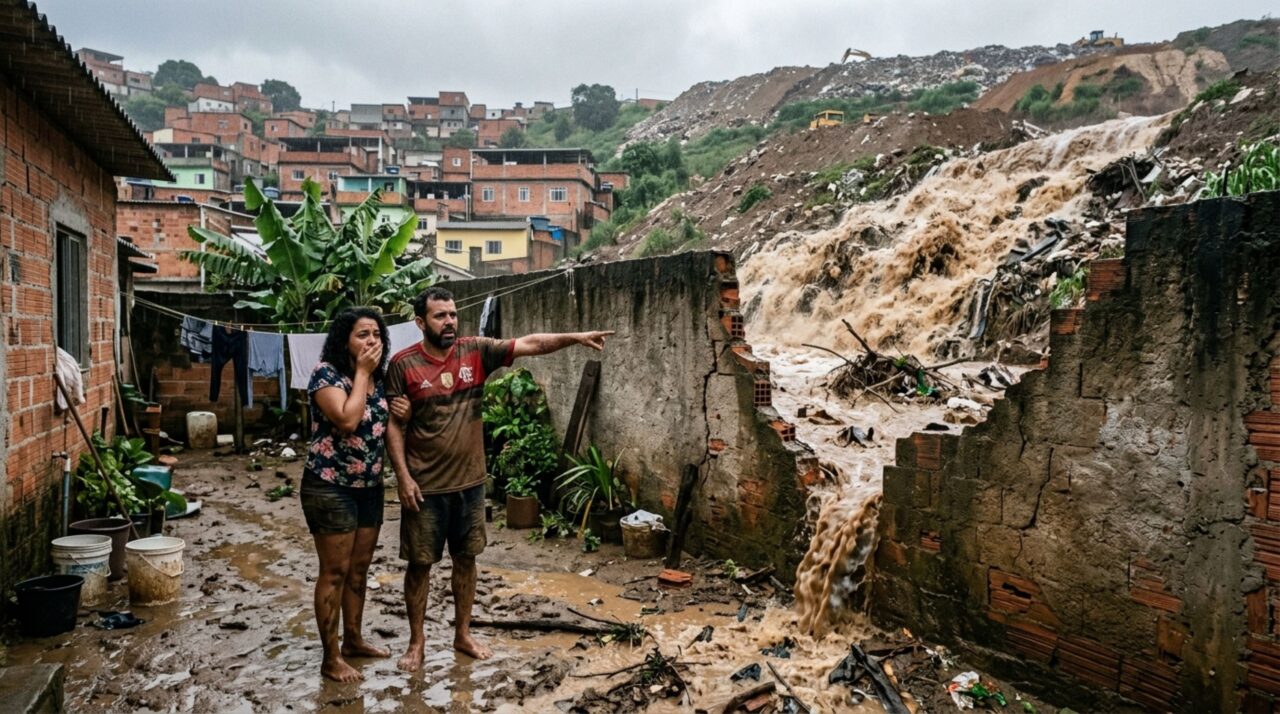 Morador eleva o terreno durante uma obra e, depois da primeira chuva forte, água e barro passam para o quintal vizinho, proprietários discutem quem deve fazer a contenção