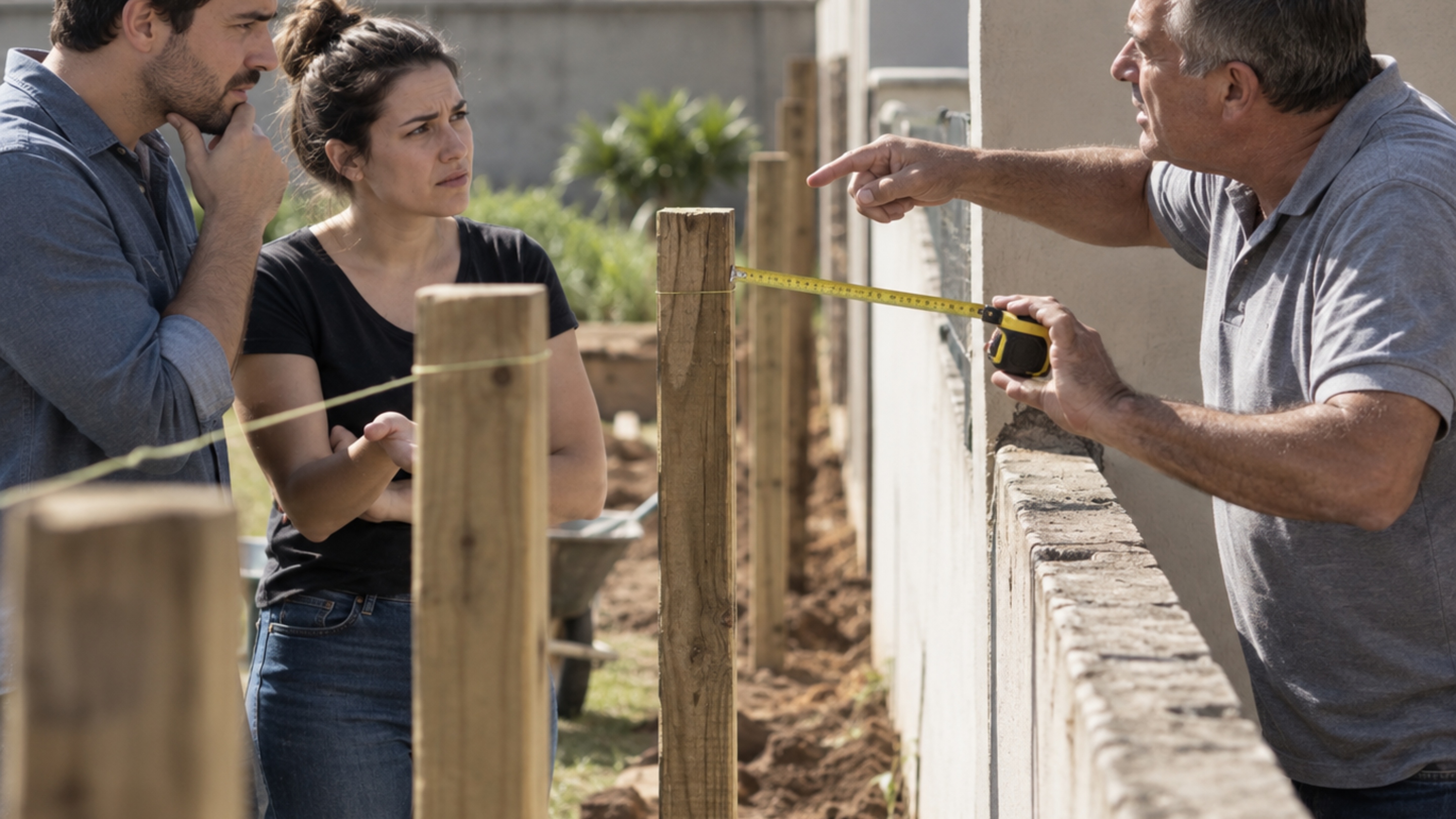 Casal manda refazer cerca e, no meio da obra, vizinho aparece com uma trena dizendo que os mourões avançaram 40 centímetros sobre seu terreno