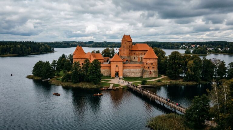 Trakai ocupa uma ilha fortificada no lago Galvė