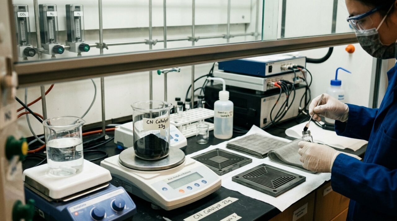 Um catalisador saiu do laboratório em lotes maiores sem perder desempenho e pode resolver um problema pouco visível da reciclagem química de carbono