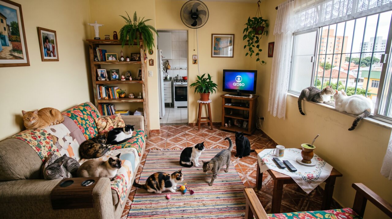 Casal adota dez gatos em apartamento pequeno e vizinhos reclamam do mau cheiro constante, síndico notifica a unidade com base no direito de vizinhança e normas de salubridade do código civil