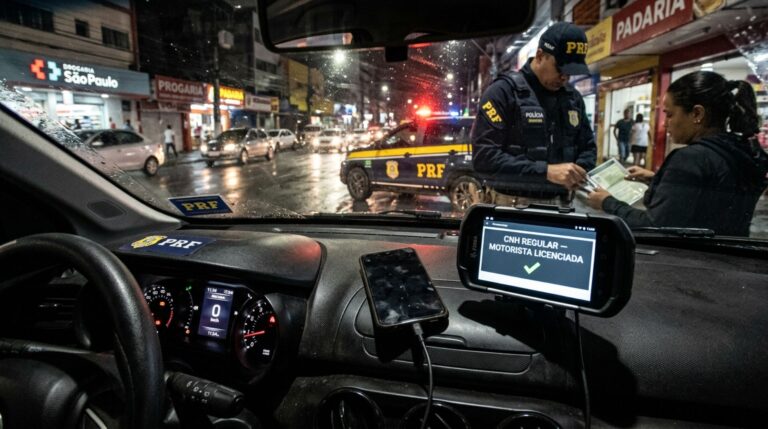 Motorista é parado em blitz, diz que só possui CNH digital e percebe que o celular está sem bateria, condutor acredita que ficará automaticamente sem documento e fiscalização explica quando o porte físico pode ser dispensado