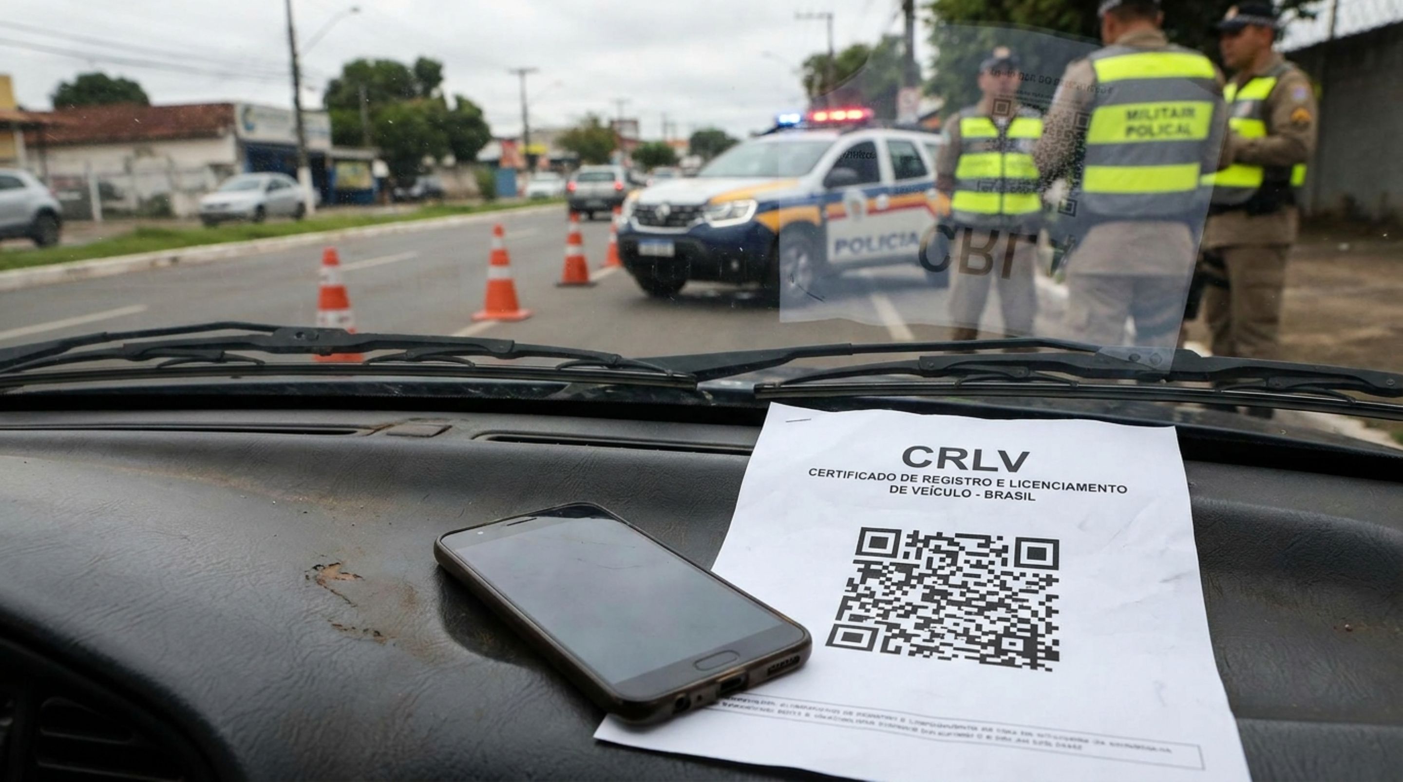Motorista é parado em blitz, celular está sem bateria e ele descobre como o CRLV pode ser apresentado sem depender do aparelho
