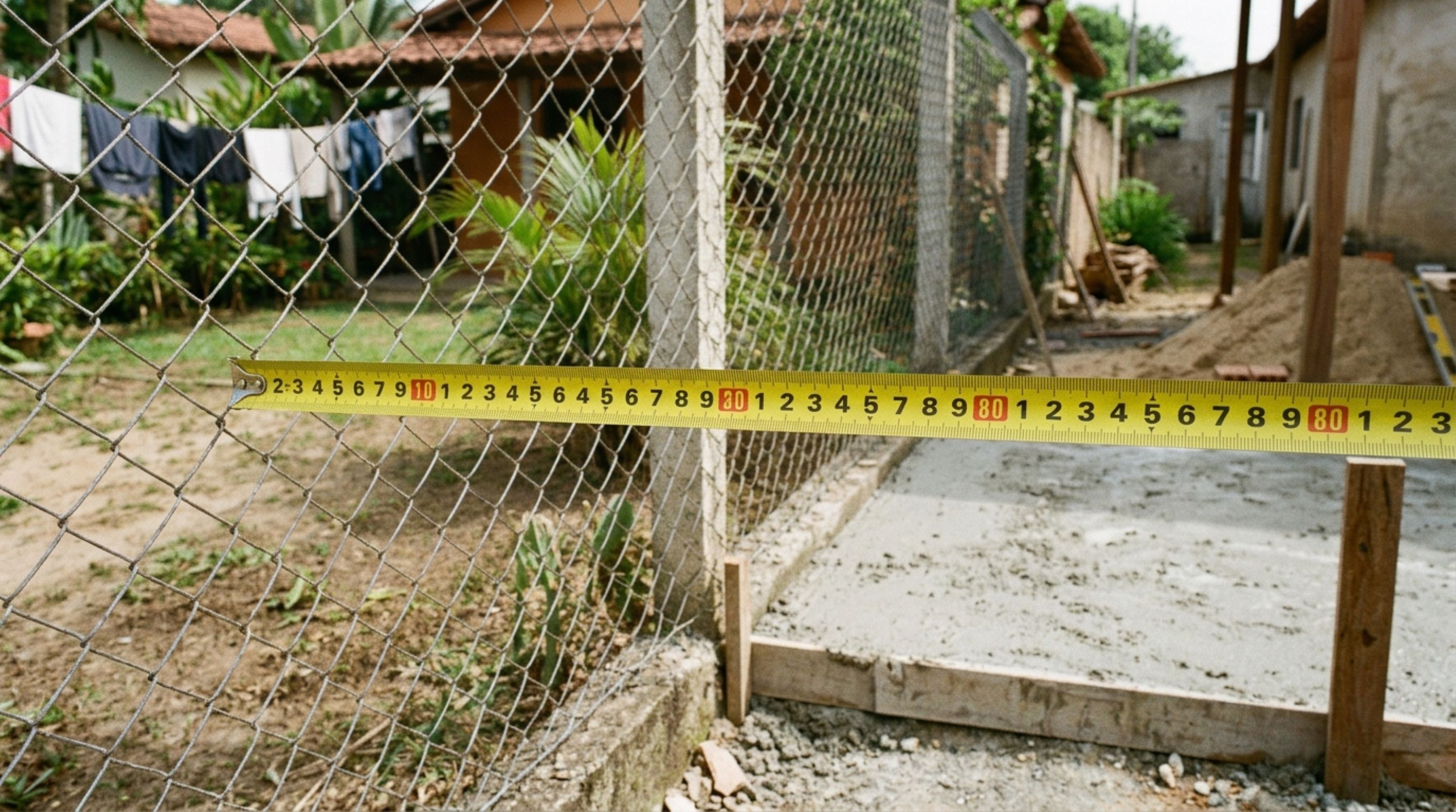 Mulher mede terreno para construir varanda e descobre que cerca do vizinho ocupa 80 centímetros de sua propriedade