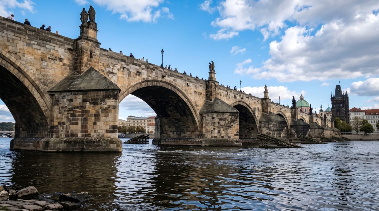 Uma ponte medieval continua atravessando Praga há mais de 600 anos: pedra, torres e estátuas fizeram dela parte da própria cidade