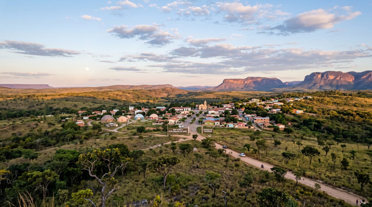 A cidade de Alto Paraíso de Goiás construída sobre uma placa de cristal de quartzo