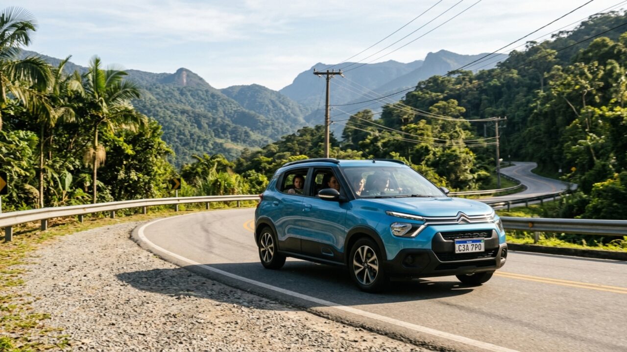 A terceira fileira leva a capacidade a 7 ocupantes, mas pode sair completamente para liberar 493 litros de porta-malas neste SUV de motor 1.0 turbo de 130 cv