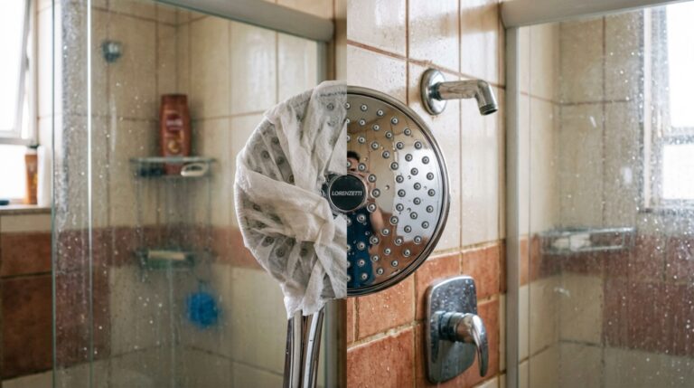 Ducha brilhando de novo: o truque da toalha de papel que deixa o chuveiro novo sem desmontar a peça